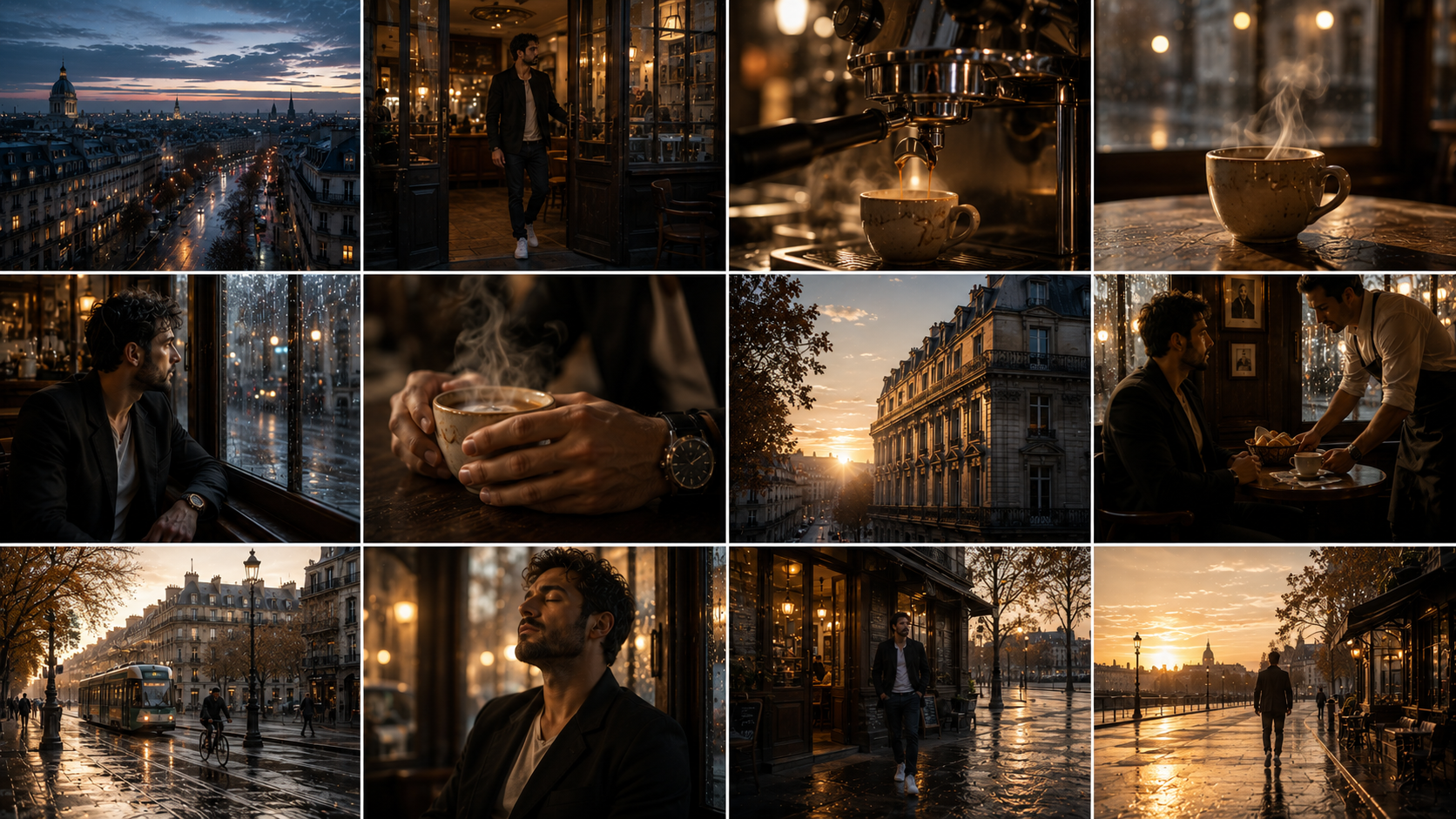 Visual storyboard for CAFÉ ÀS CINCO