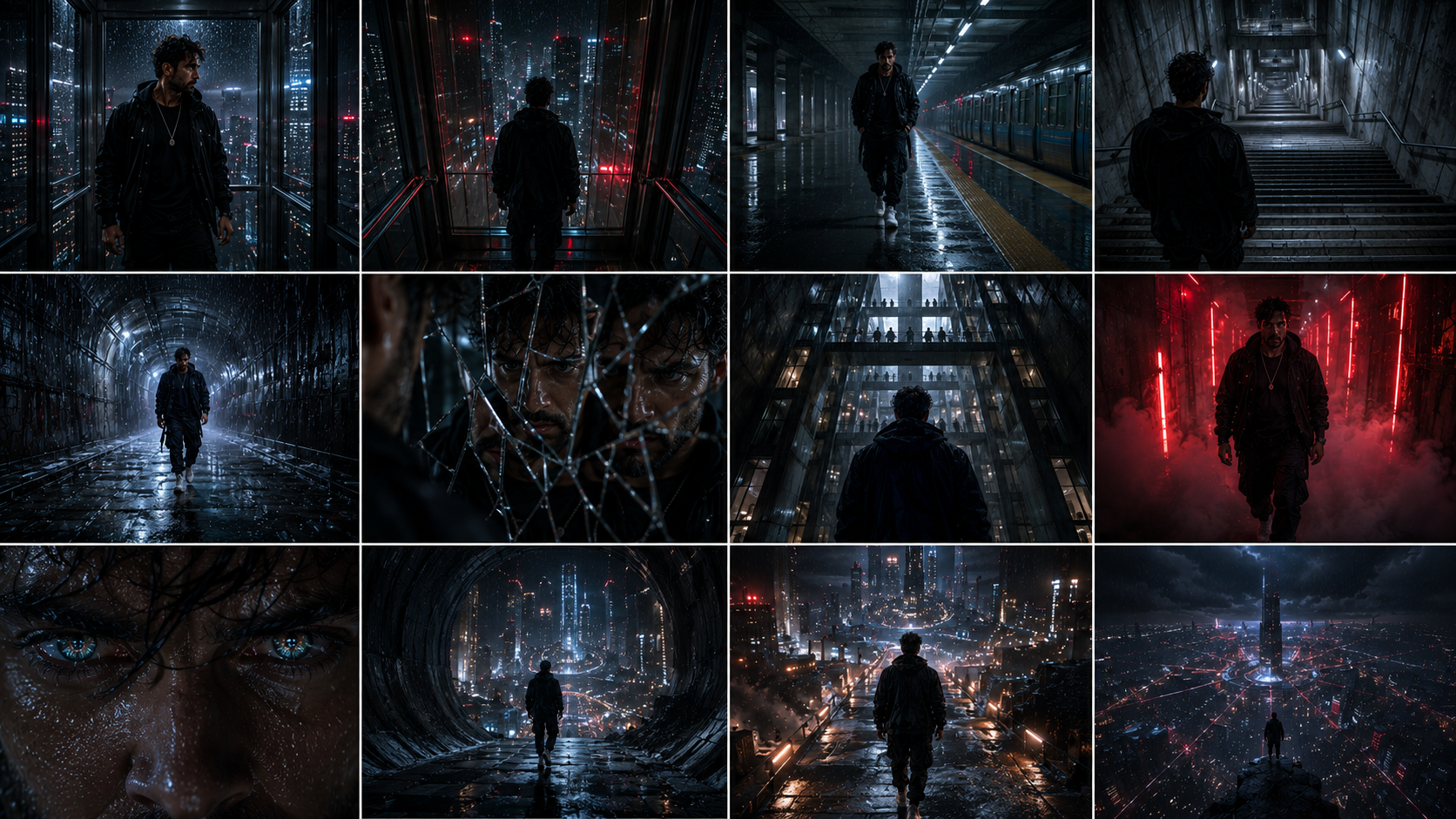 Visual storyboard for FOLLOW ME DOWN